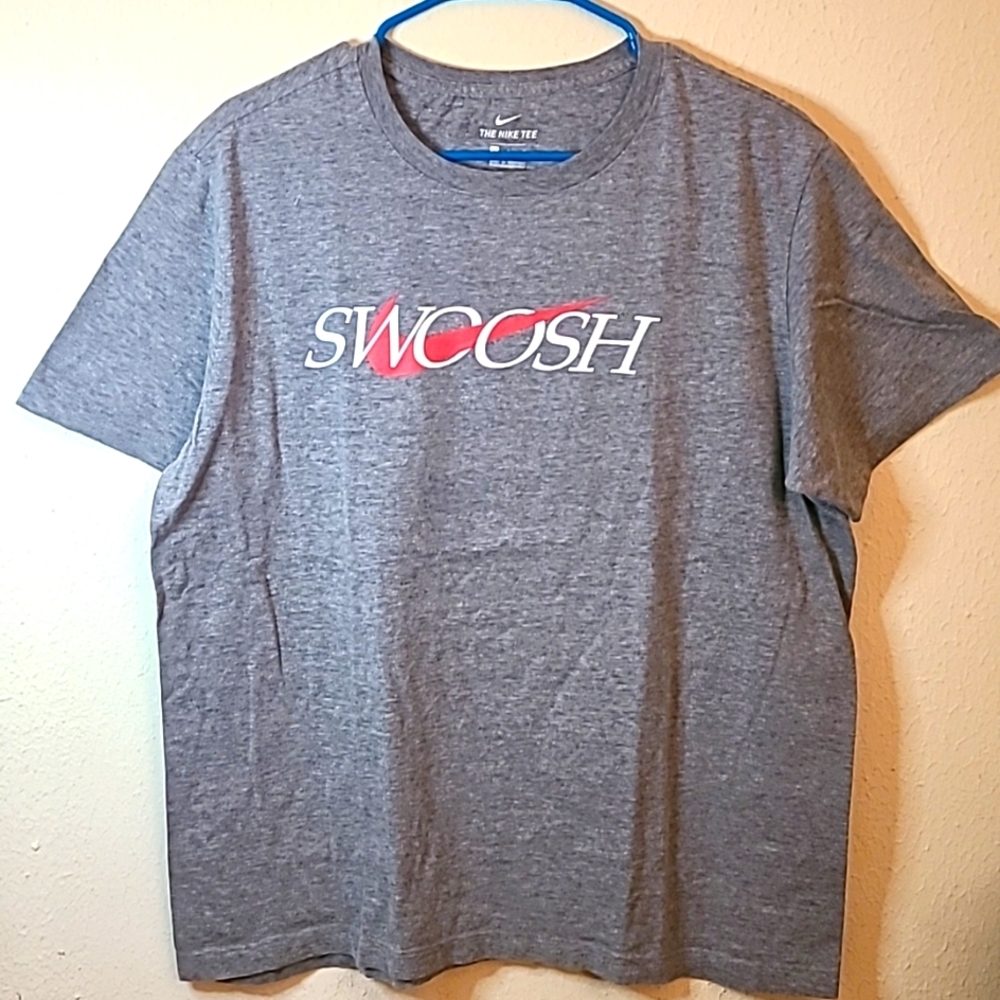NIKE Swoosh Men's Gray Short Sleeve Tee - Size Large